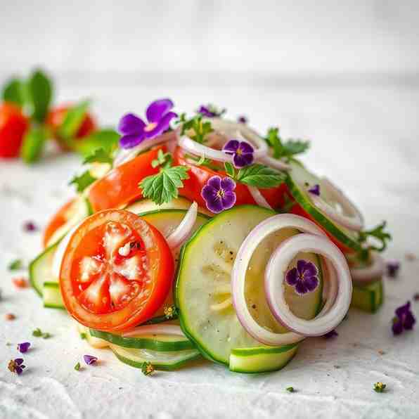 Tangy Cucumber, Tomato & Onion Recipe - Quick Pickled Salad